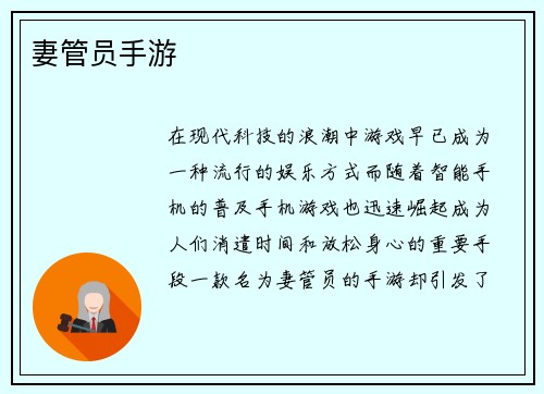 妻管员手游